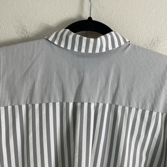 J Jill Wearever Womens Plus 1X Striped Button Up Shirt Long Sleeve Top Blouse - Picture 10 of 11